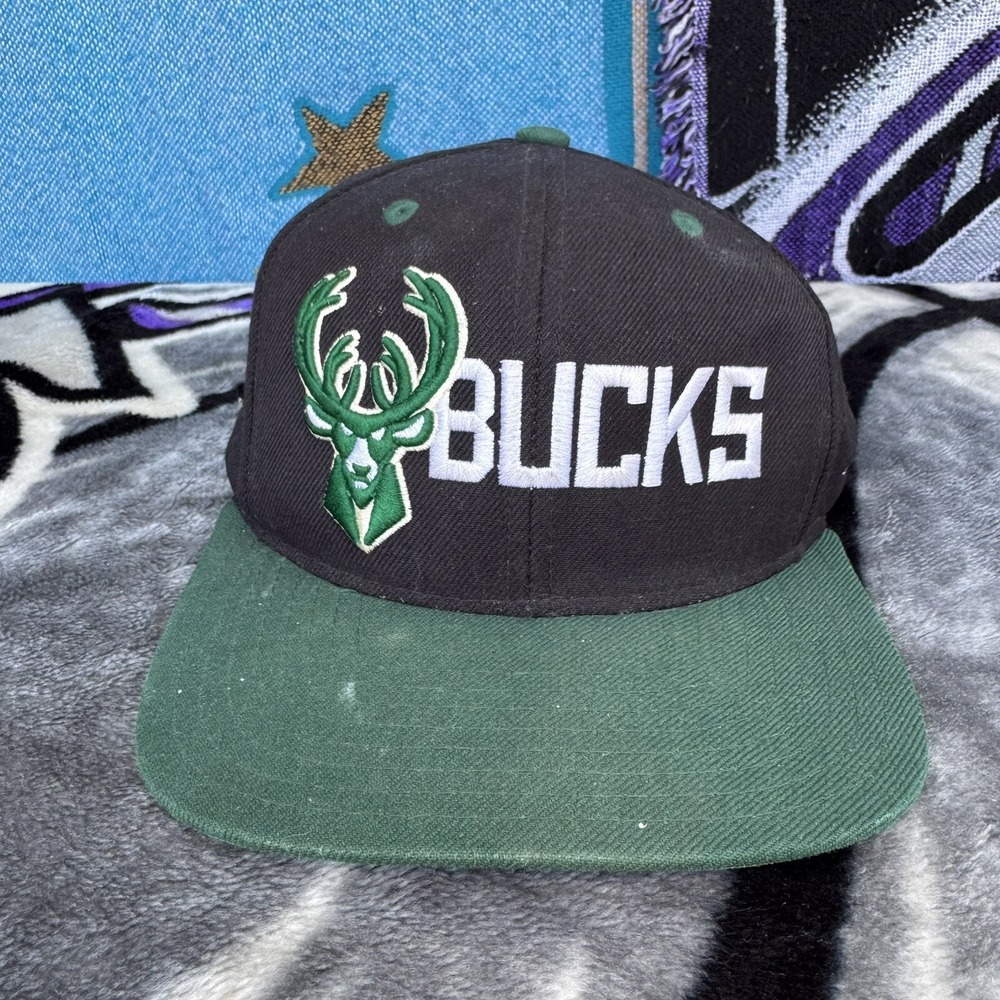 Milwaukee Bucks‎ Adidas Hat Mens Snapback NBA Basketball Black Green Cap